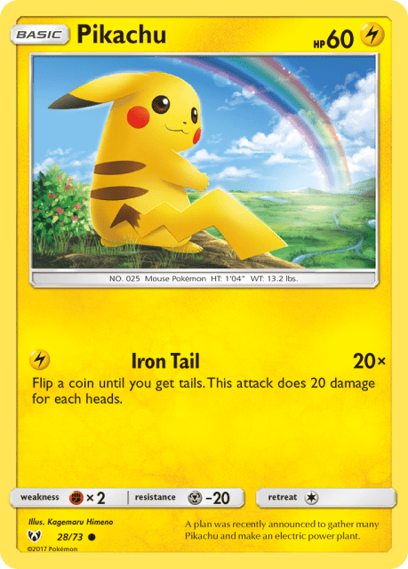Pikachu (Cracked Ice Holofoil) (28) — Shining Legends
