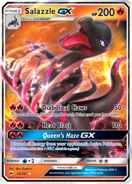 Salazzle-GX (Holofoil) (25) — Burning Shadows