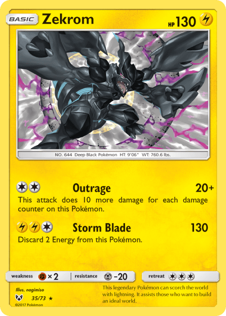 Zekrom (Reverse Holofoil) (35) — Shining Legends