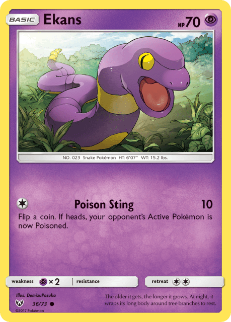 Ekans (Reverse Holofoil) (36) — Shining Legends