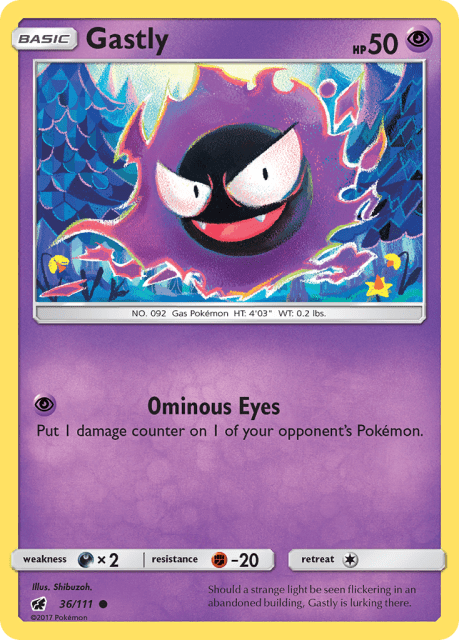 Gastly (Reverse Holofoil) (36) — Crimson Invasion