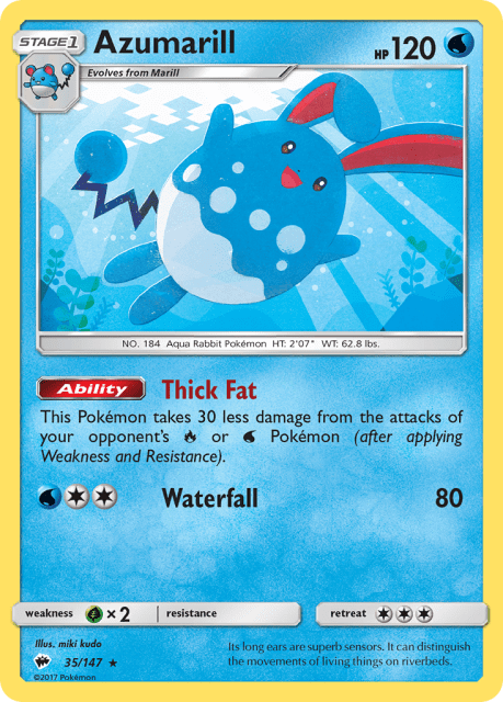 Azumarill (Reverse Holofoil) (35) — Burning Shadows