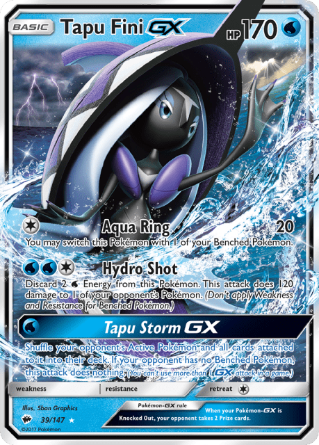 Tapu Fini-GX (Holofoil) (39) — Burning Shadows