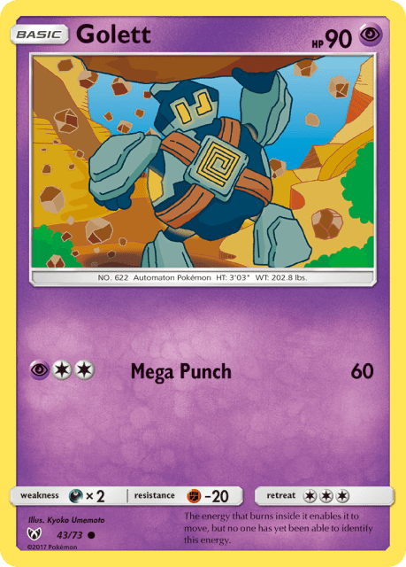 Golett (Reverse Holofoil) (43) — Shining Legends