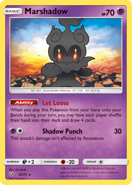 Marshadow (Reverse Holofoil) (45) — Shining Legends