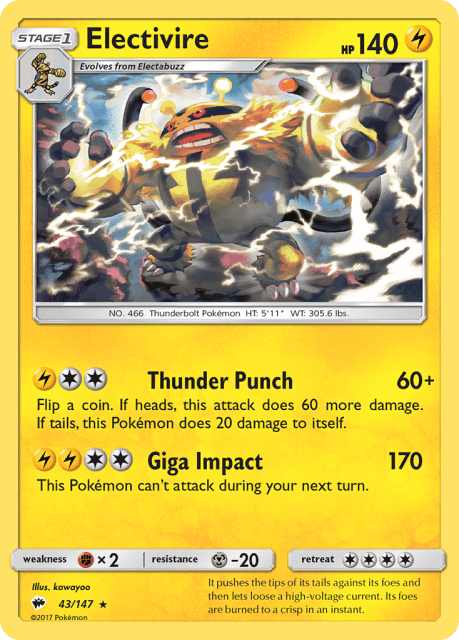 Electivire (43) — Burning Shadows
