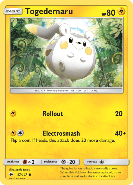 Togedemaru (47) — Burning Shadows