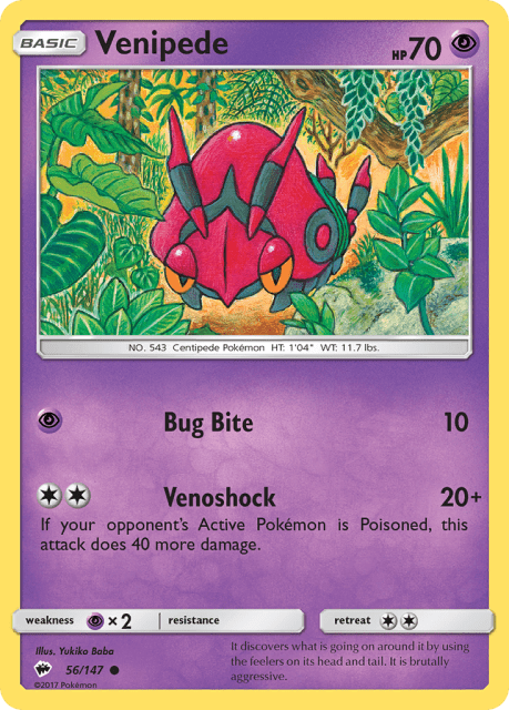 Venipede (Reverse Holofoil) (56) — Burning Shadows