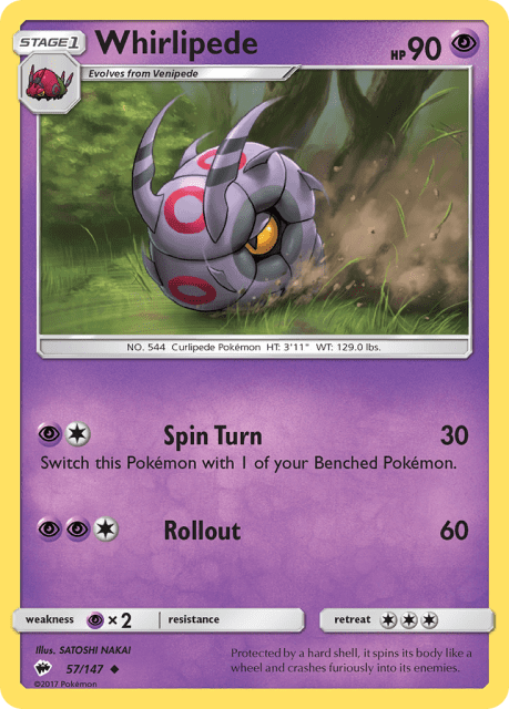 Whirlipede (Reverse Holofoil) (57) — Burning Shadows