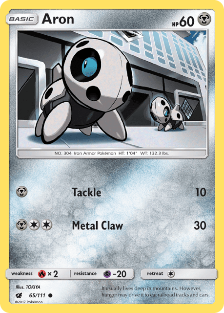Aron (Reverse Holofoil) (65) — Crimson Invasion