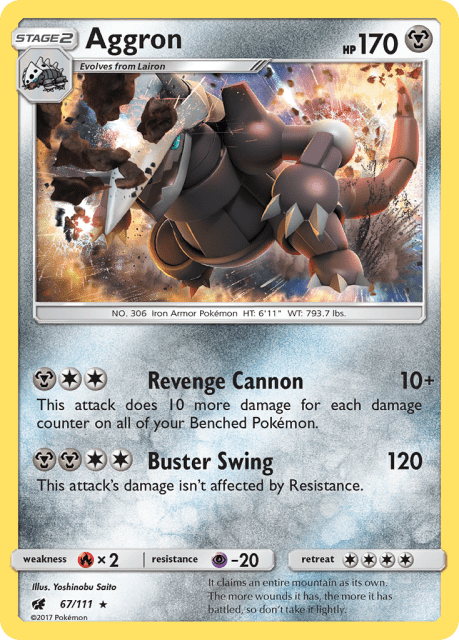 Aggron (Holofoil) (67) — Crimson Invasion