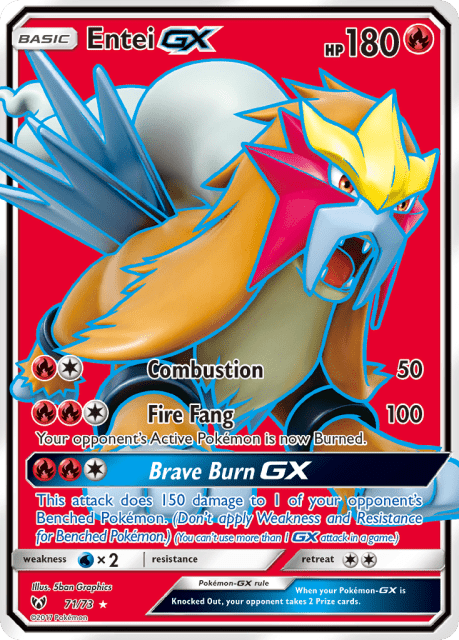 Entei-GX (Holofoil) (71) — Shining Legends