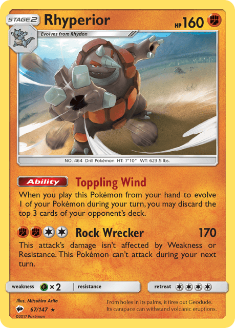 Rhyperior (Holofoil) (67) — Burning Shadows