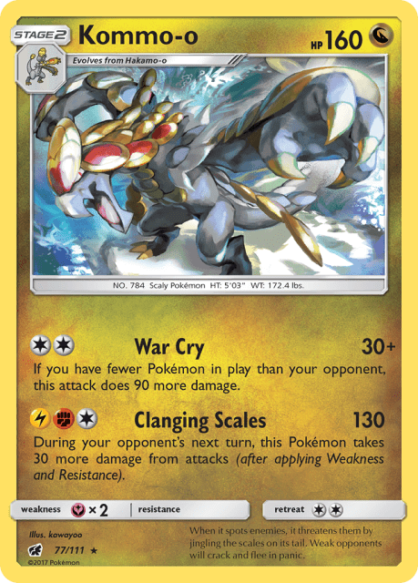 Kommo-o (Cracked Ice Holofoil) (77) — Crimson Invasion