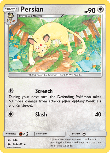 Persian (Reverse Holofoil) (102) — Burning Shadows