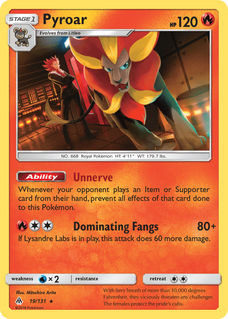 Pyroar (Reverse Holofoil) (19) — Forbidden Light