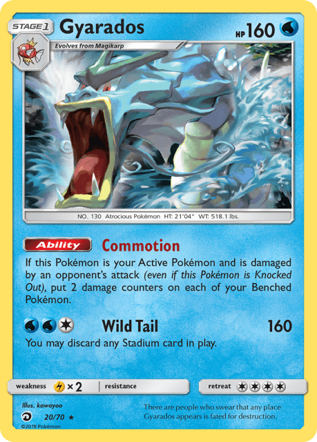 Gyarados (Reverse Holofoil) (20) — Dragon Majesty