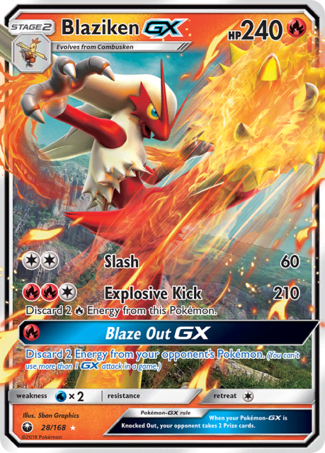 Blaziken-GX (Holofoil) (28) — Celestial Storm
