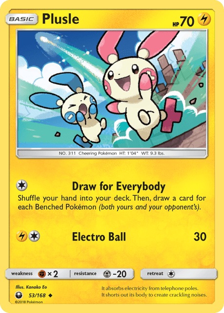 Plusle (Reverse Holofoil) (53) — Celestial Storm
