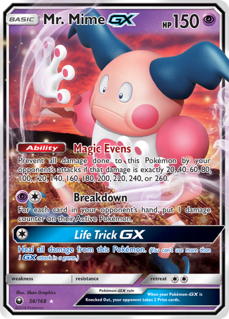 Mr. Mime-GX (Holofoil) (56) — Celestial Storm