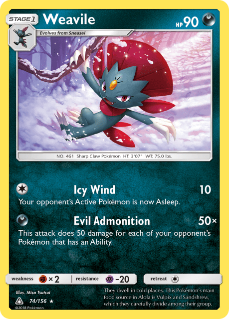 Weavile (Reverse Holofoil) (74) — Ultra Prism