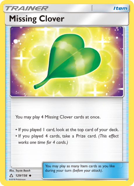 Missing Clover (Reverse Holofoil) (129) — Ultra Prism