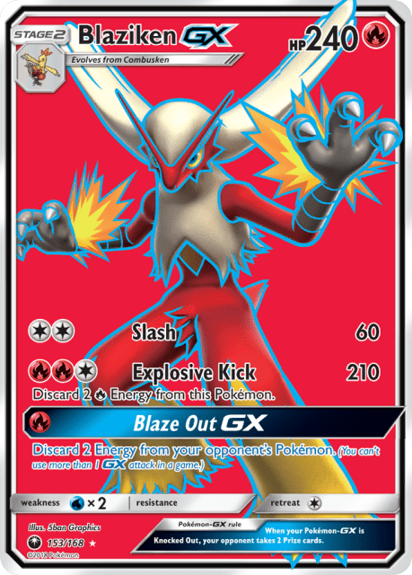 Blaziken-GX (Holofoil) (153) — Celestial Storm