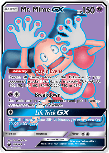 Mr. Mime-GX (Holofoil) (156) — Celestial Storm