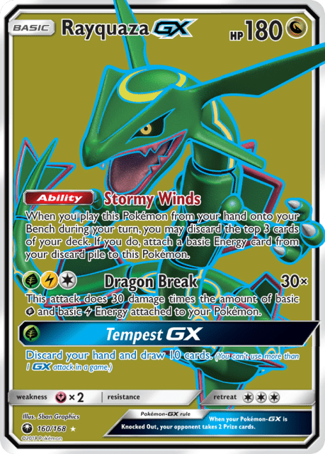 Rayquaza-GX (Holofoil) (160) — Celestial Storm