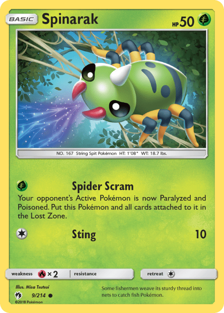 Spinarak (Reverse Holofoil) (9) — Lost Thunder