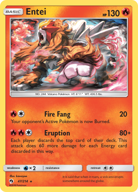 Entei (Reverse Holofoil) (47) — Lost Thunder