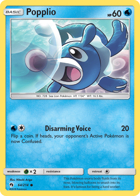 Popplio (Reverse Holofoil) (64) — Lost Thunder