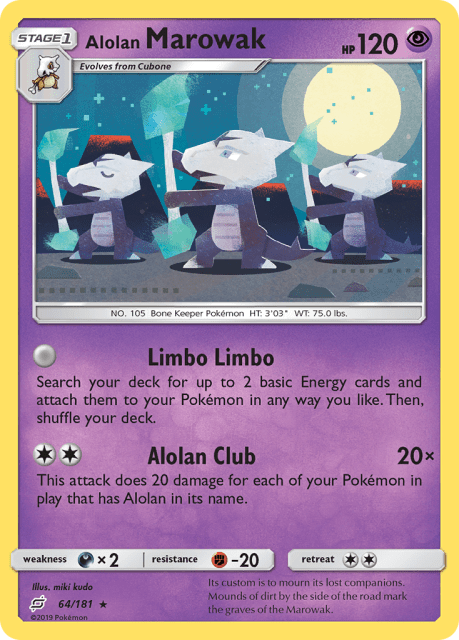 Alolan Marowak (Reverse Holofoil) (64) — Team Up