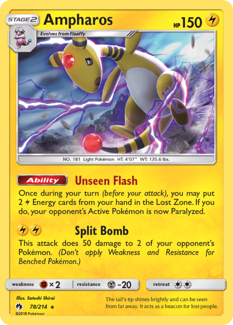 Ampharos (Reverse Holofoil) (78) — Lost Thunder