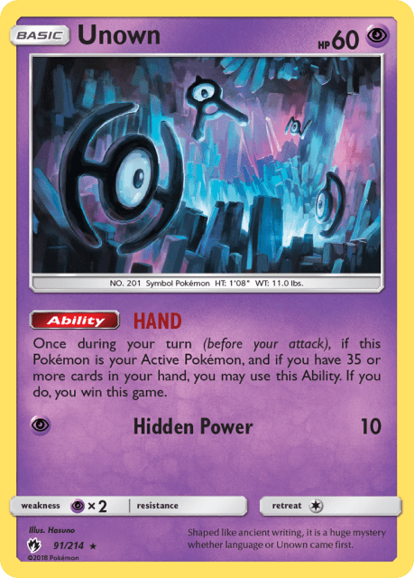 Unown (Reverse Holofoil) (91) — Lost Thunder