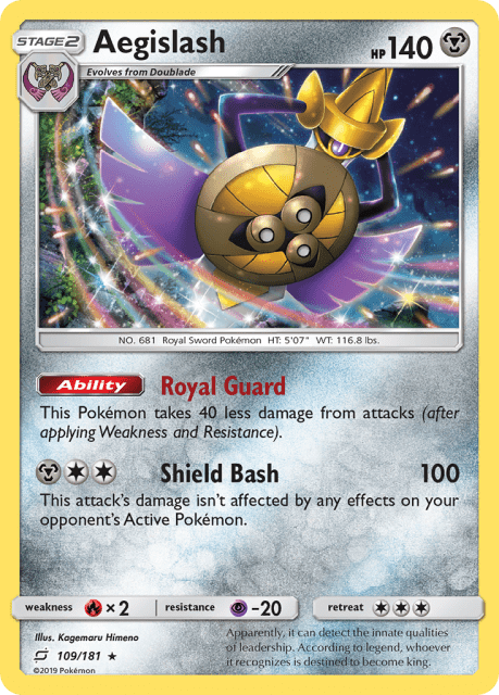 Aegislash (Reverse Holofoil) (109) — Team Up