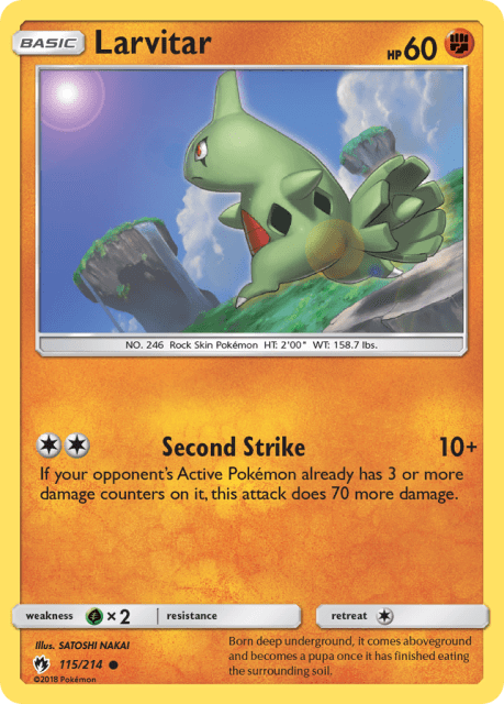 Larvitar (Reverse Holofoil) (115) — Lost Thunder