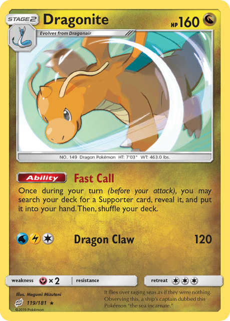 Dragonite (Holofoil) (119) — Team Up