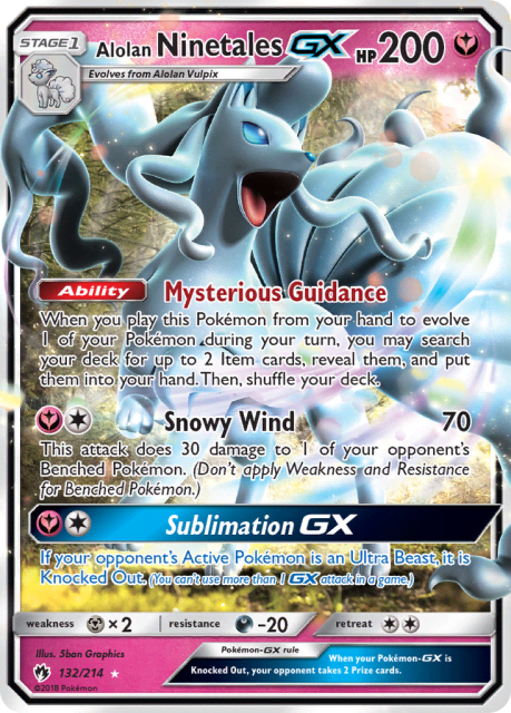 Alolan Ninetales-GX (Holofoil) (132) — Lost Thunder