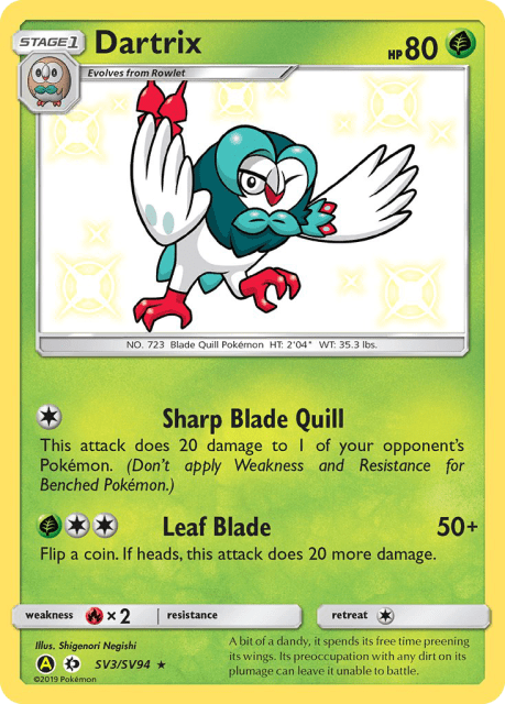 Dartrix (Holofoil) (SV3) — Hidden Fates Shiny Vault