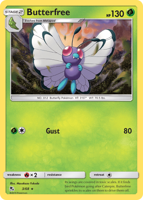 Butterfree (Reverse Holofoil) (3) — Hidden Fates