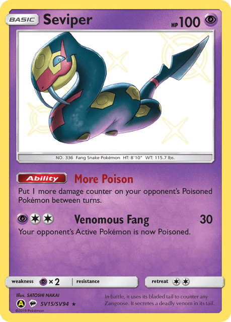 Seviper (Holofoil) (SV15) — Hidden Fates Shiny Vault