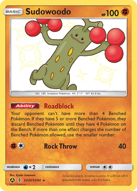 Sudowoodo (Holofoil) (SV20) — Hidden Fates Shiny Vault