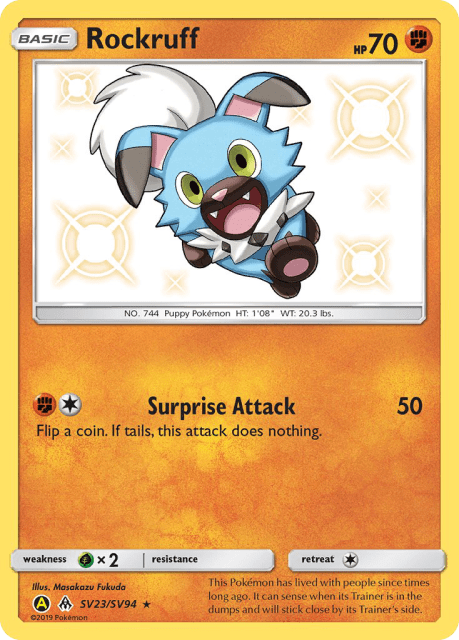 Rockruff (Holofoil) (SV23) — Hidden Fates Shiny Vault