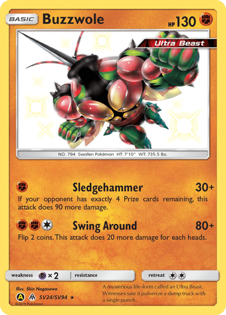 Buzzwole (Holofoil) (SV24) — Hidden Fates Shiny Vault