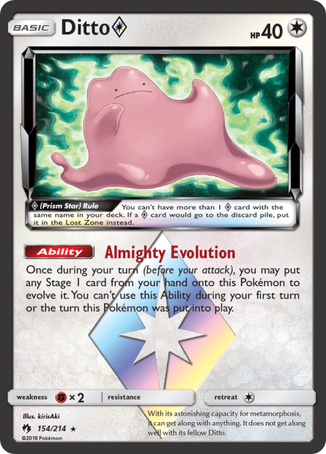 Ditto ◇ (Holofoil) (154) — Lost Thunder