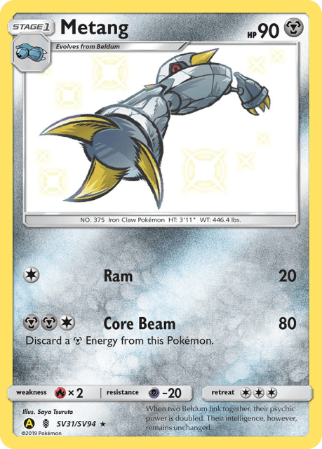 Metang (Holofoil) (SV31) — Hidden Fates Shiny Vault