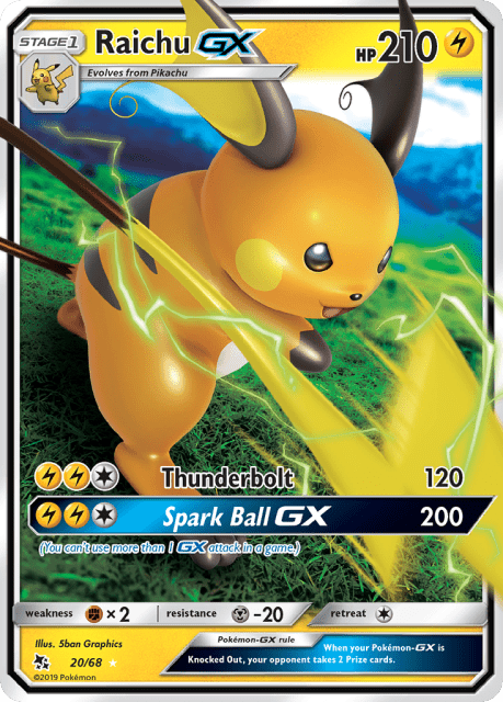 Raichu-GX (Holofoil) (20) — Hidden Fates