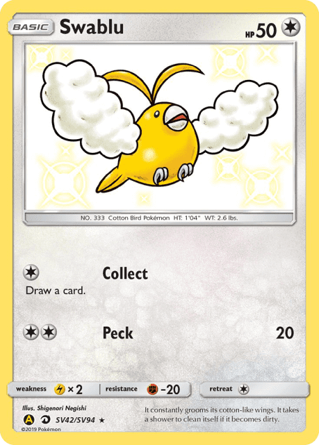 Swablu (Holofoil) (SV42) — Hidden Fates Shiny Vault