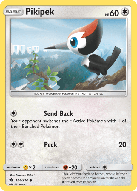Pikipek (Reverse Holofoil) (164) — Lost Thunder